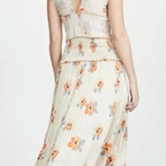 NWT $648 NICHOLAS Cross Front Smocked Midi Dress - Sz 8 - Picture 5 of 10